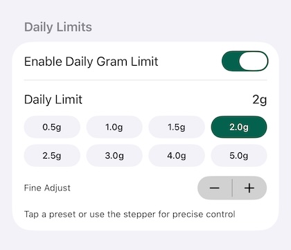 Daily limit progress